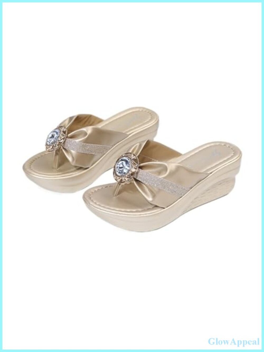 Rhinestone Platform Flip Flops Comfortable Arch Support Walking Sandals